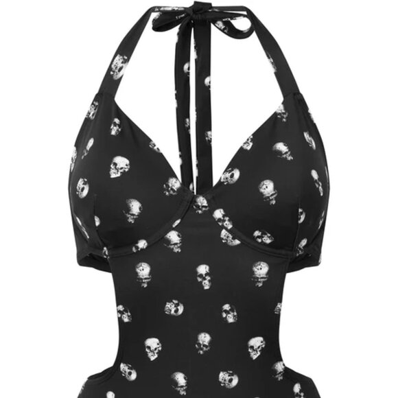 Killstar Rebel Fate Swimsuit Small Skulls Black NWT - Picture 3 of 6